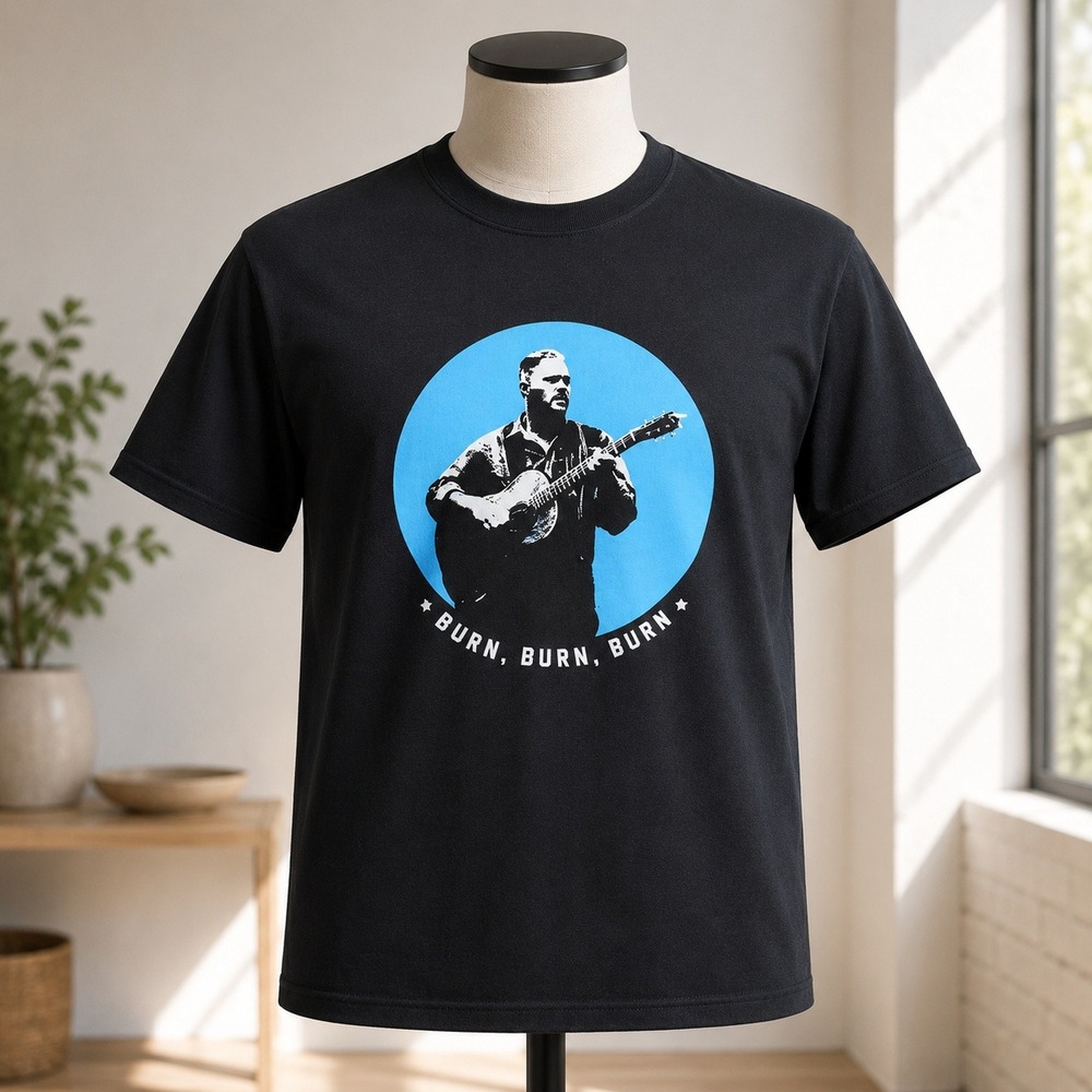 Zach Bryan Burn Burn Burn Tour T-Shirt Medium Black 2023 Concert Graphic Tee